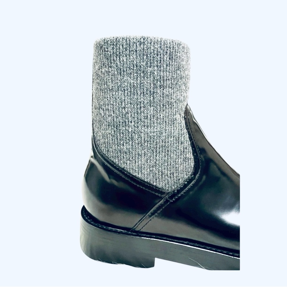J.Crew Rib-cuff boots in Italian leather Black Size 10 NWB - Picture 8 of 9